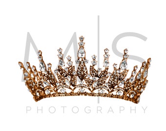 Copper Diamond Crown PNG: Transparent Photo Overlay (Digital Download)