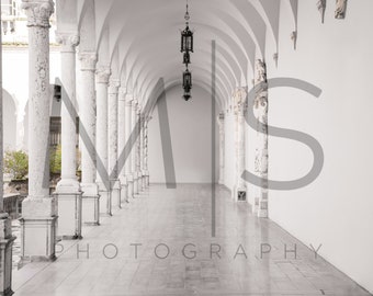 White Marble Columns Digital Background Hallway Backdrop Promenade Hallway Collection Marble Columns Photographer Composites