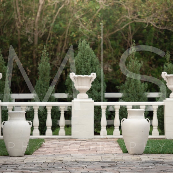 Grecian Garden Path with Pottery- Digital Background/Backdrop for Photographer Composites