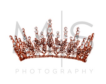 Rose Gold Two-Angled Crown Diamond Rose Gold Crown Digital Crown Photographer Composites Dual Angle Front Side Crown Overlay