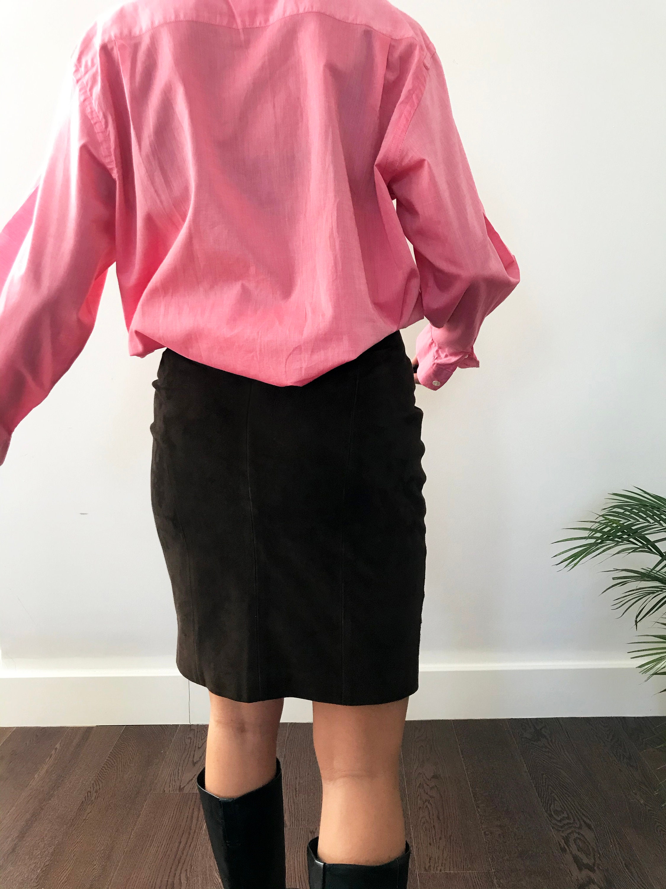 Vintage Celine Suede Skirt - Etsy