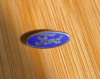 Precioso y pequeño pin de solapa con logotipo de Ford azul vintage coleccionable