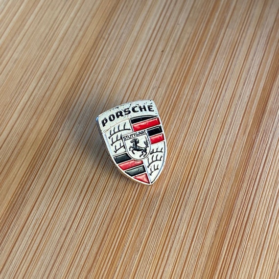 Beautiful Vintage Porsche Metal Silver Lapel Pin … - image 1