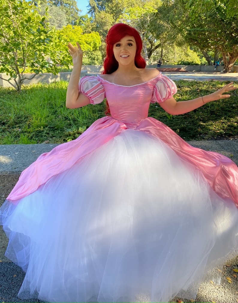 Disney Little Mermaid Princess Adult Costume Ariel Pink Etsy Denmark
