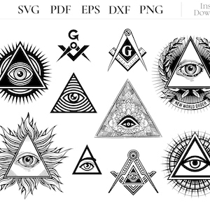 Freemason SVG, Masonic Png, Evil Eye Svg, Masonic Symbol Svg, Masonic Cut files, Fraternity Svg, Masonic Symbol Clipart