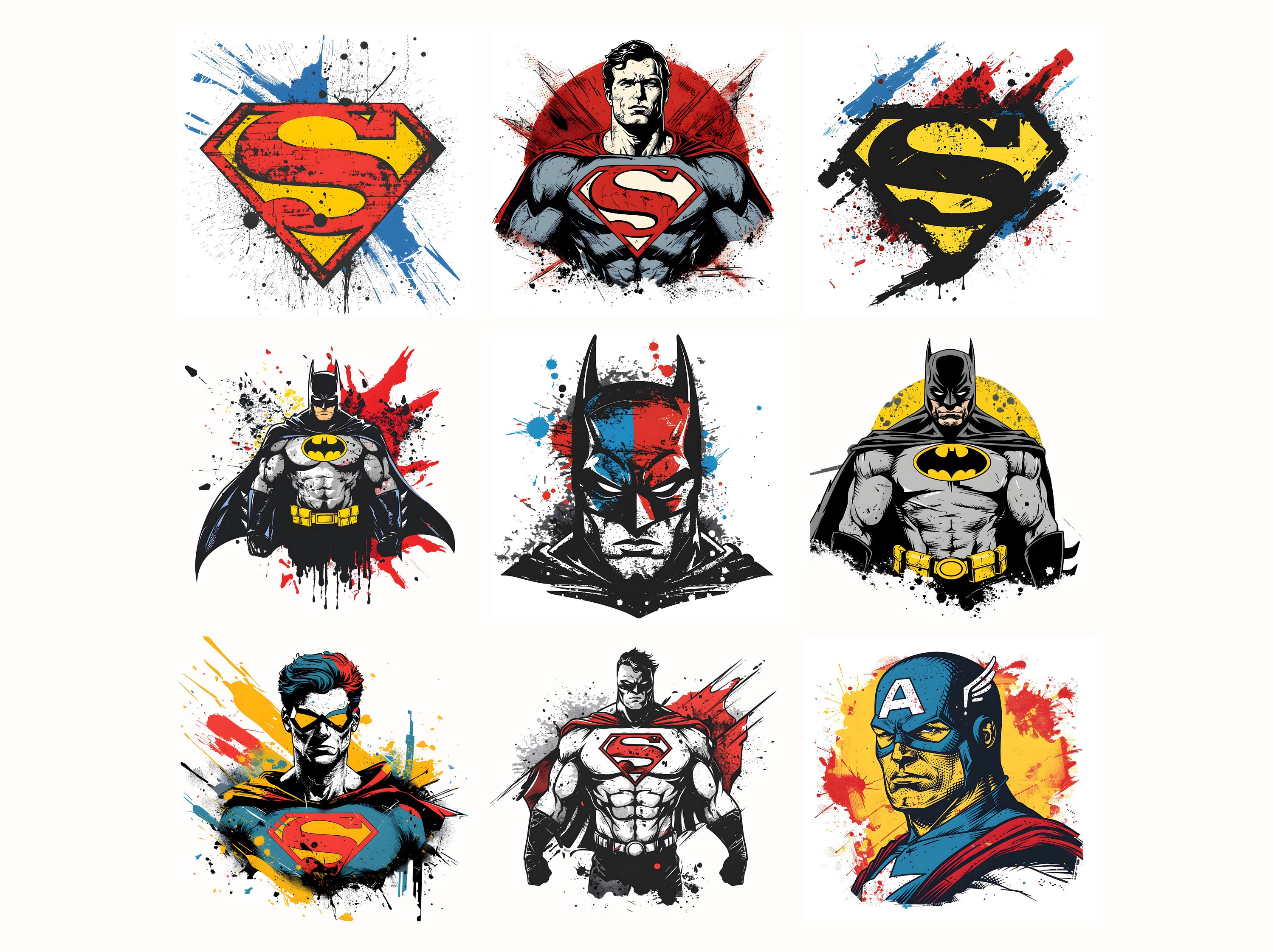 Superhero Clipart Bundle, Superheroes Shirt Sublimation PNG, Superhero ...