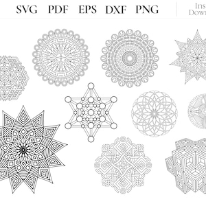 Mandala Svg, Mandala Flower Svg, Sacred Geometry SVG, Mandala Cut file for Cricut and Silhouette, Easy to Cut, Mandala Pattern SVG