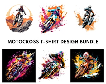 Motocross T-Shirt Graphics, Dirt Bike Rider PNG & SVG Clipart, Printable Sublimation Designs For Shirts And DTG Crafts