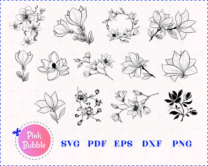 Free Free 180 Magnolia Flower Svg File Free SVG PNG EPS DXF File