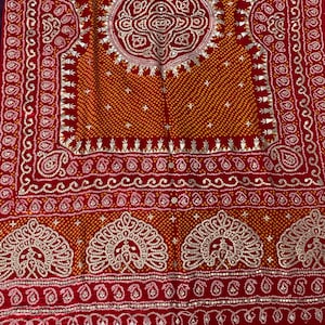 Handcrafted Pure Gajji Silk dupatta, Gotta Patti work dupatta, Bandhani Dupatta, Gajji Silk stole, Bandhej shawl, gotta patti work.