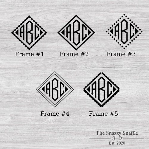 Diamond Monogram Vinyl Decal - Etsy