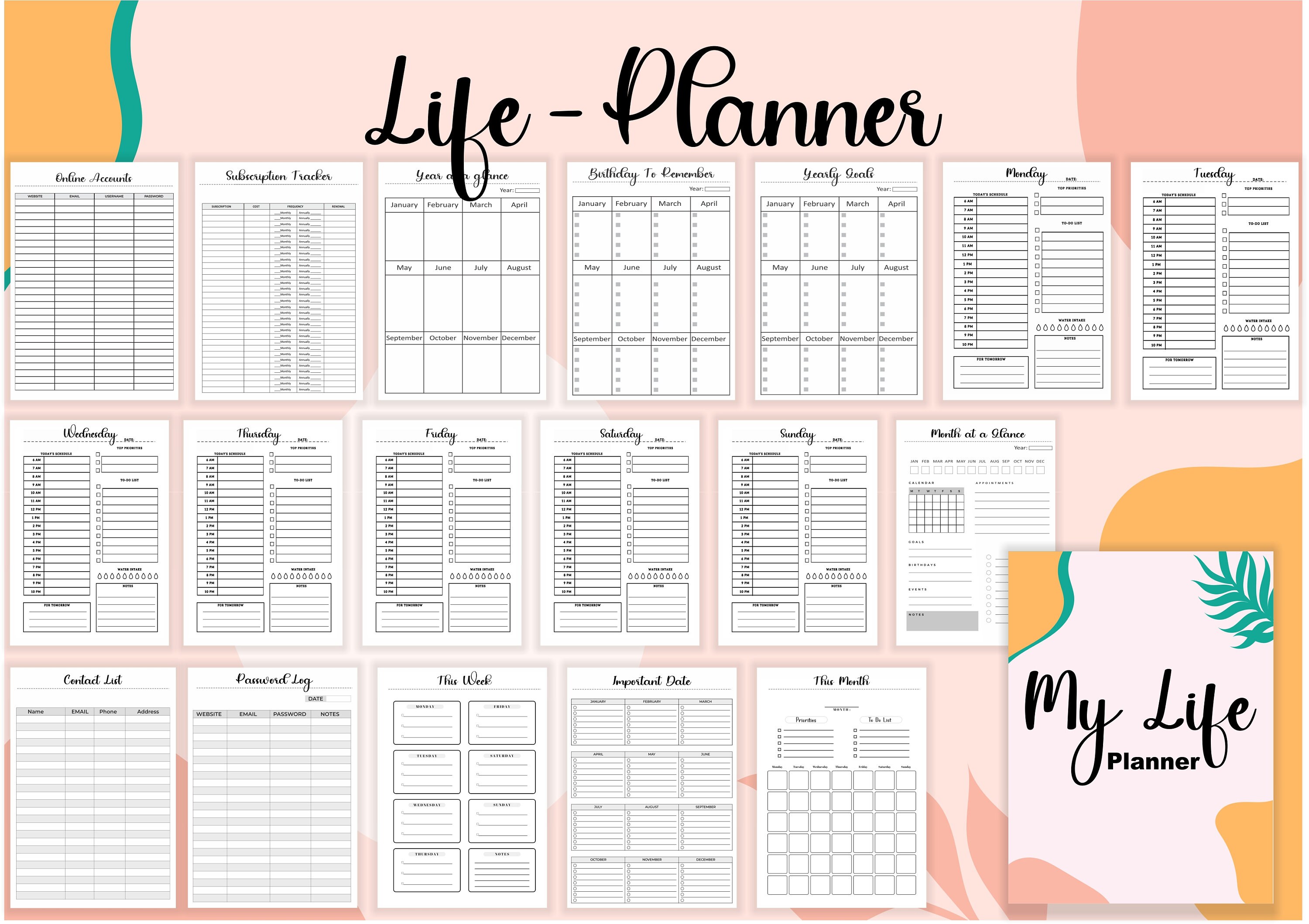 Adhd Planner Adult, Adhd Planner Adult Printable, Adhd Life Planner ...