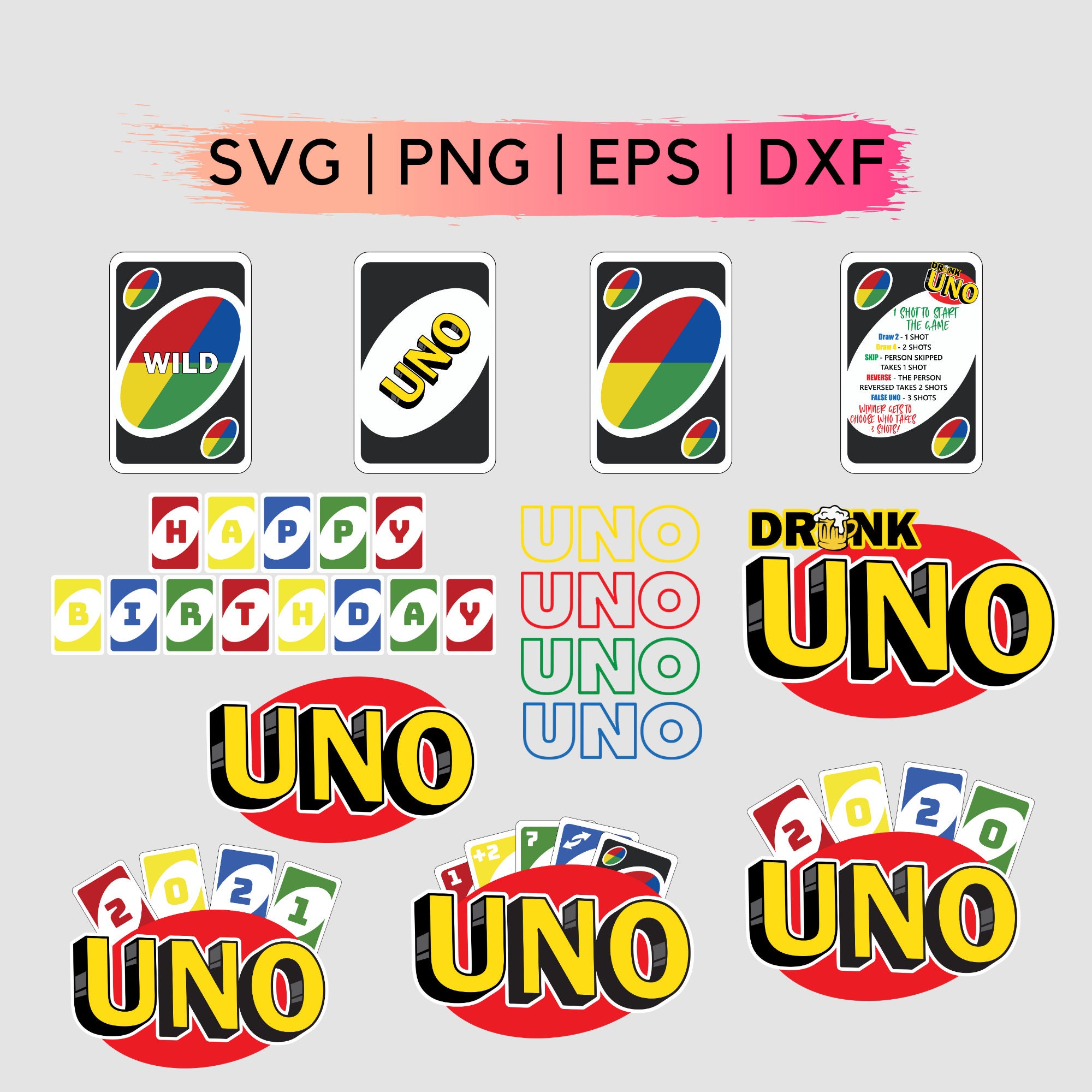 Drunk Uno Rules Svg Free Printable