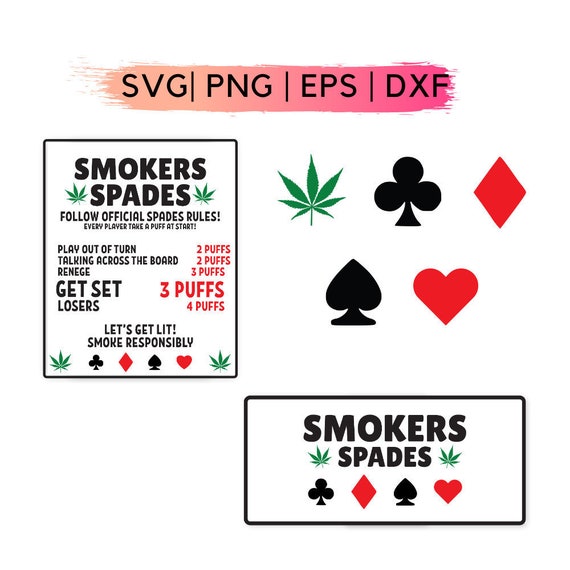 Smokers Spades Svg Smokers Game Svg Smokers Spades Rules Etsy