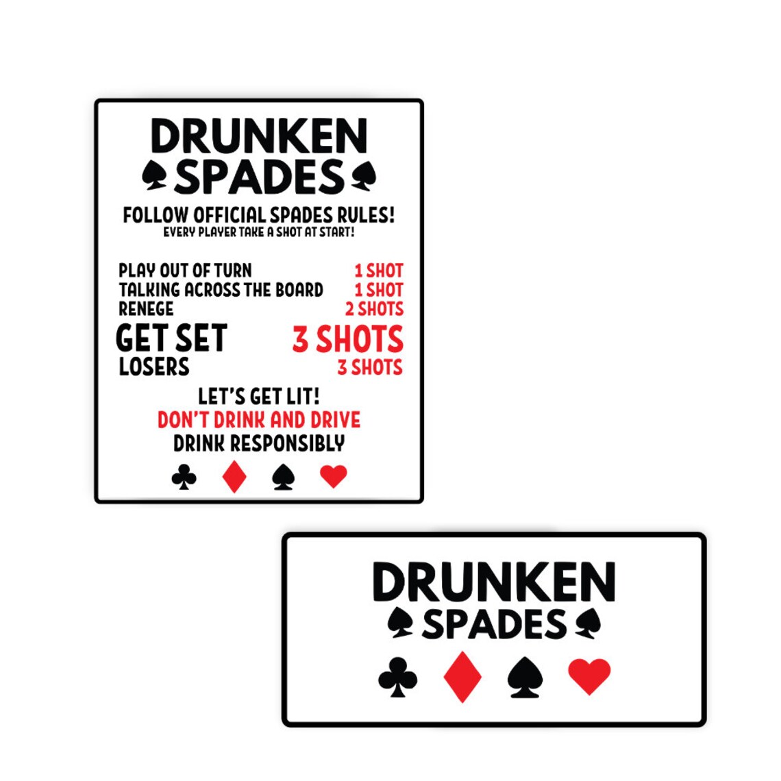 Drunken Spades SVG Drinking Card Games SVG Drunken Spades Etsy