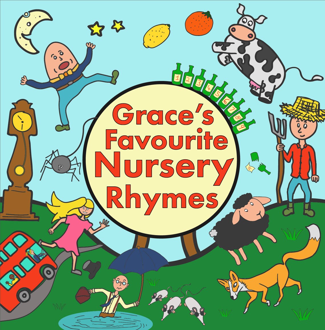 Grace's FAVOURITE NURSERY RHYMES Cd 30 Personalised Etsy UK