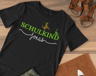 Schulkind  | Dino |1. Klasse Geschenk zur Einschulung | Kinder T-Shirt