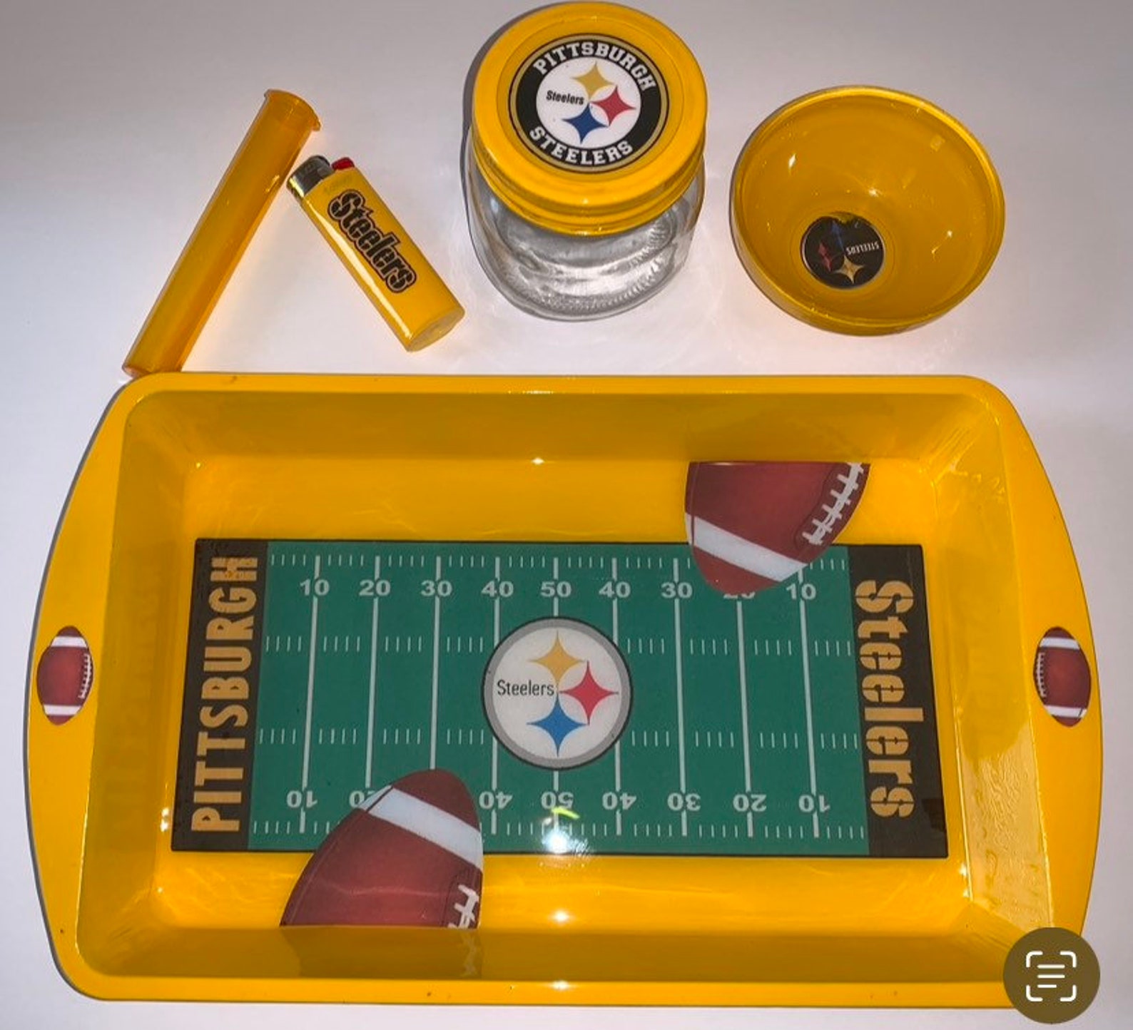 Steelers Inspired Rolling Tray Set Etsy
