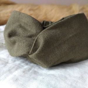 Linen Twist Knot Headband Variety Colours Women Wide Beach Turban Olive Headband Teal Headband Linen Stretchy Headband