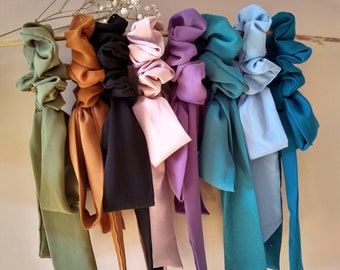 Handmade Silk Satin Scarf Scrunchie/ Gift Ideas/ Silk Satin Scrunchies