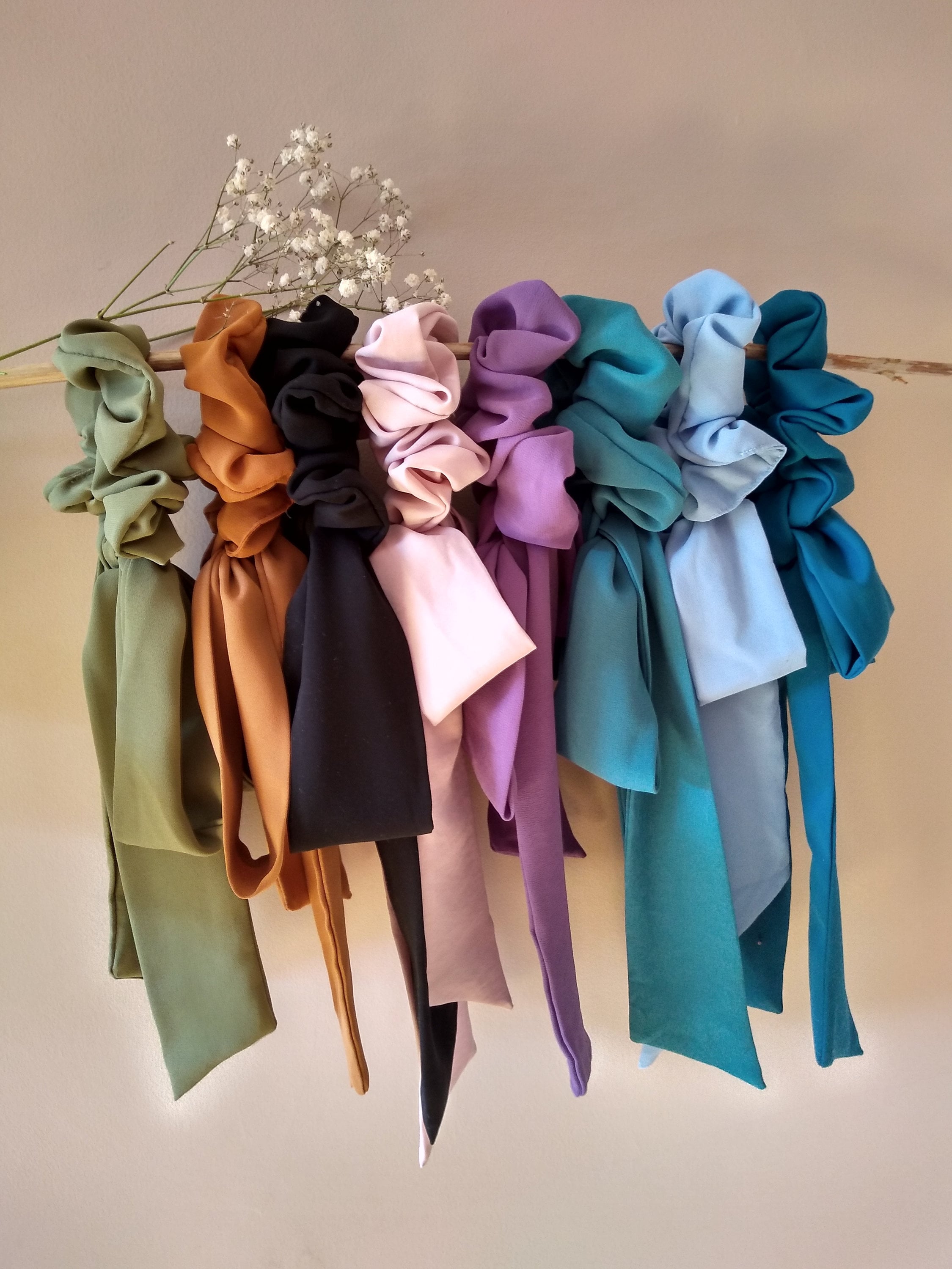 Vibrant Silk Scarf Scrunchies Catholic Satin Hanging Scrunchie - Lourdes – Brick House in  main image 4