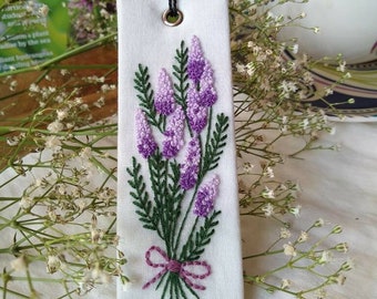 Buddleia Bookmark/ Hand Embroidered Buddleia Bookmark/ Fabric Bookmark/ Book Journal Accessories/ Flower Bookmark/ Book Reader Gift Ideas