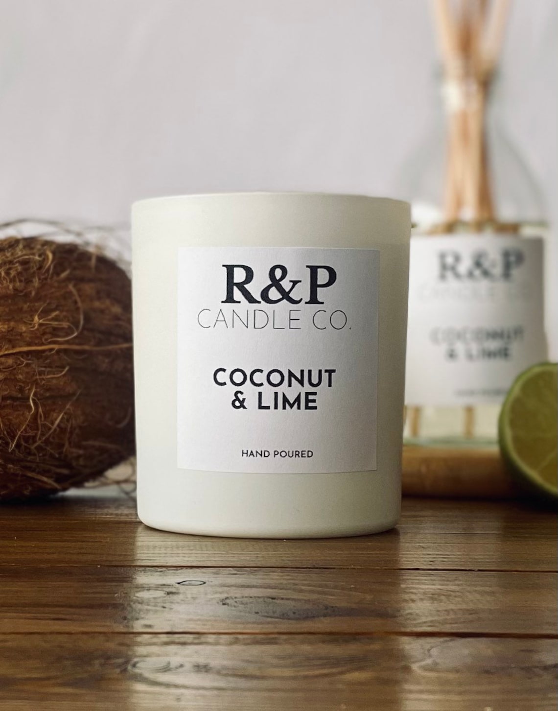 Coconut & Lime Candle, Summer Candles, Natural Wax Candles, Made in the
