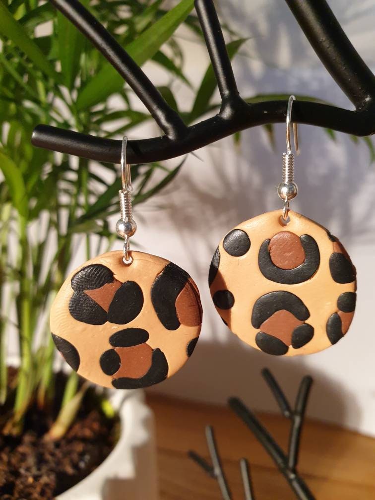 Leopard Print Earrings Etsy UK