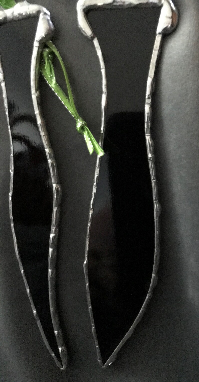 Black Icicles Set Stain Glass Icicles Christmas Tree Etsy