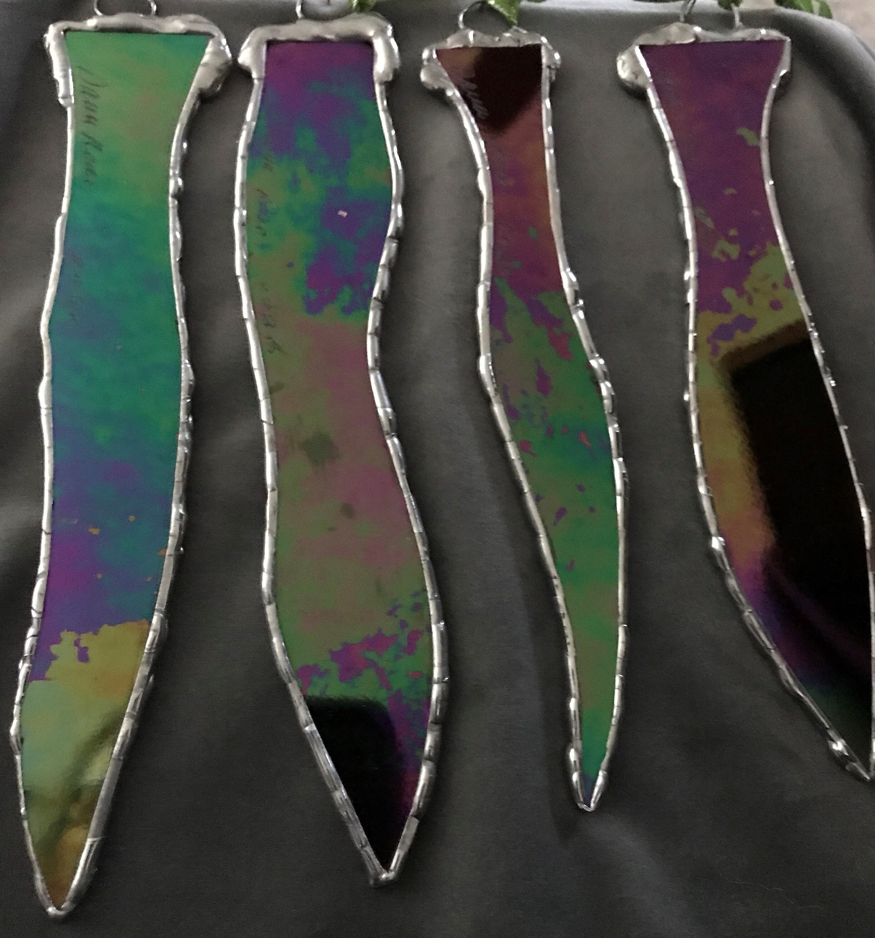 Black Icicles Set Stain Glass Icicles Christmas Tree Etsy