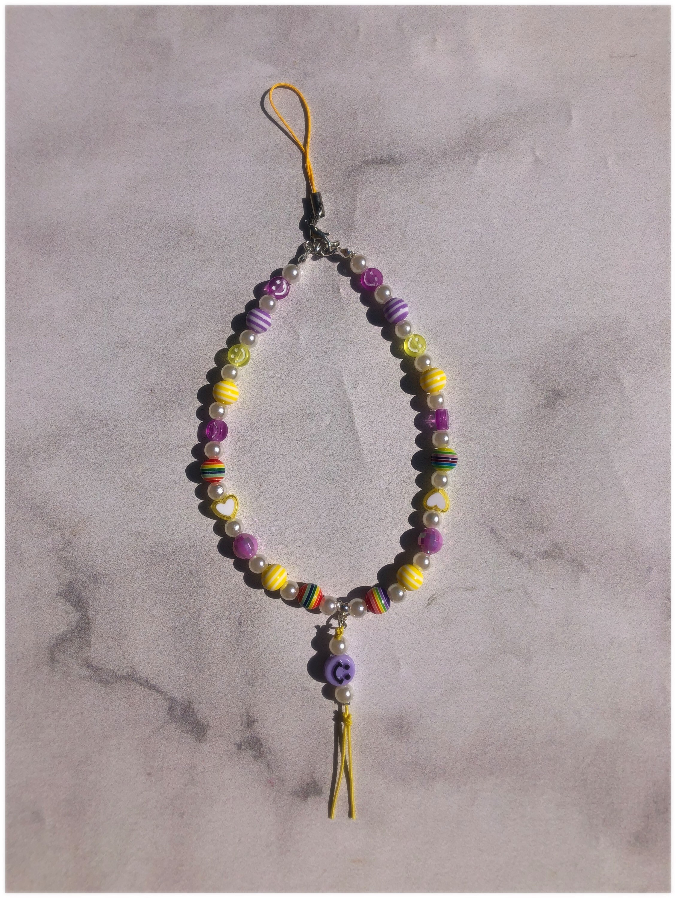 Phone beads phone charms rainbow Pearl beaded customised Etsy