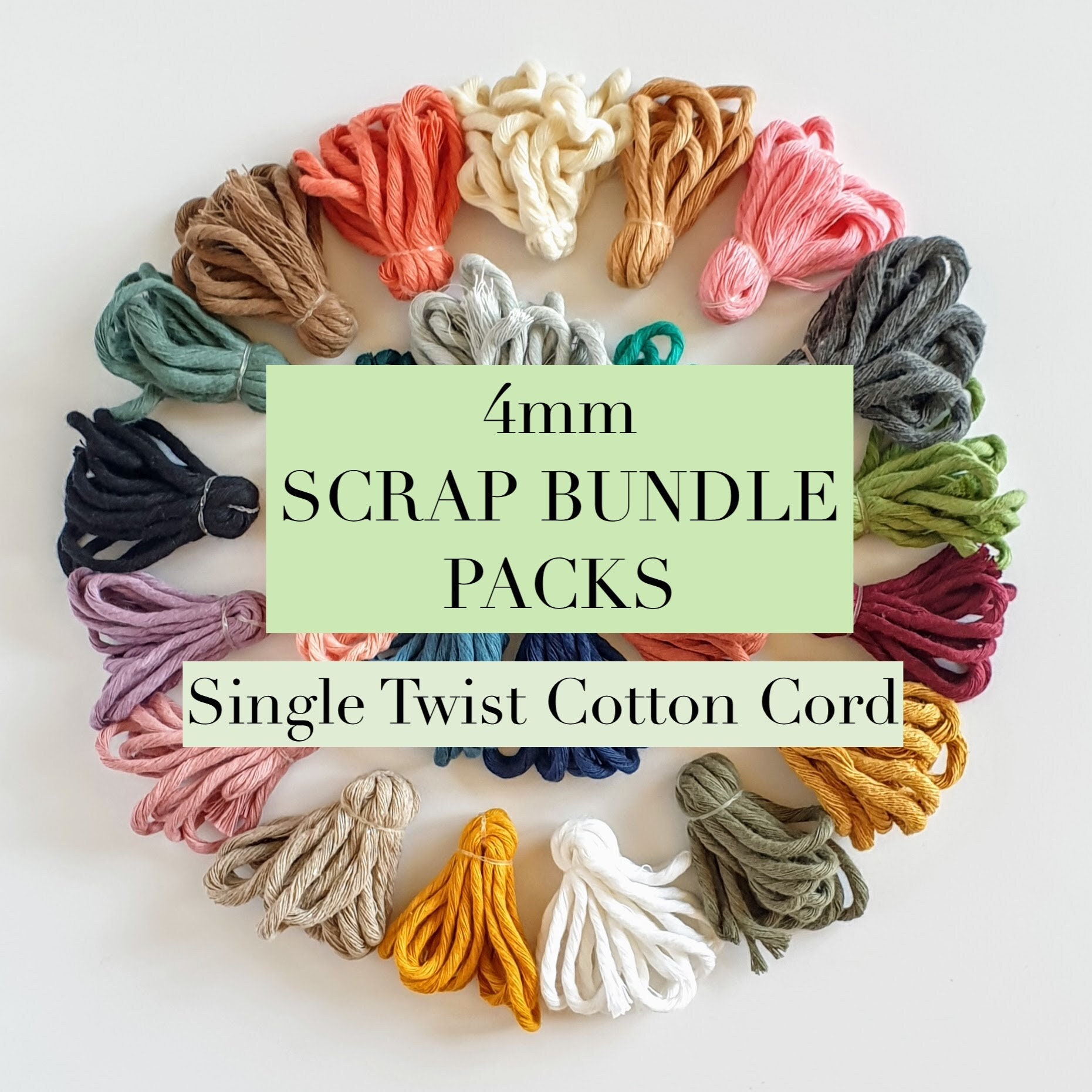 Ravenox Single Strand Twisted Cord | 100% Cotton Cord Macramé Projects 2mm x 250 Yards