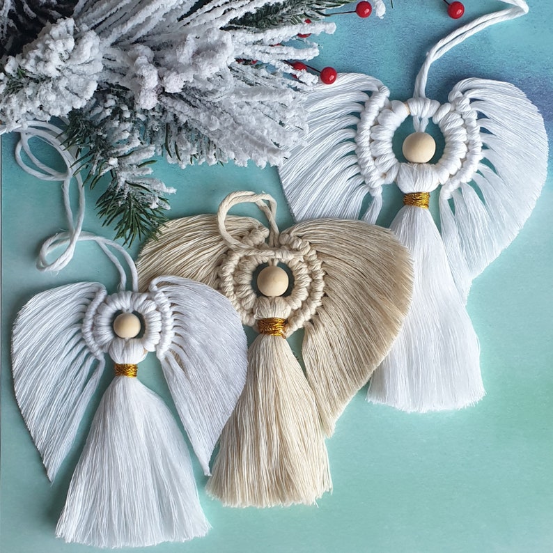 Christmas Ornaments Christmas Angel Macrame Angel Macrame Etsy