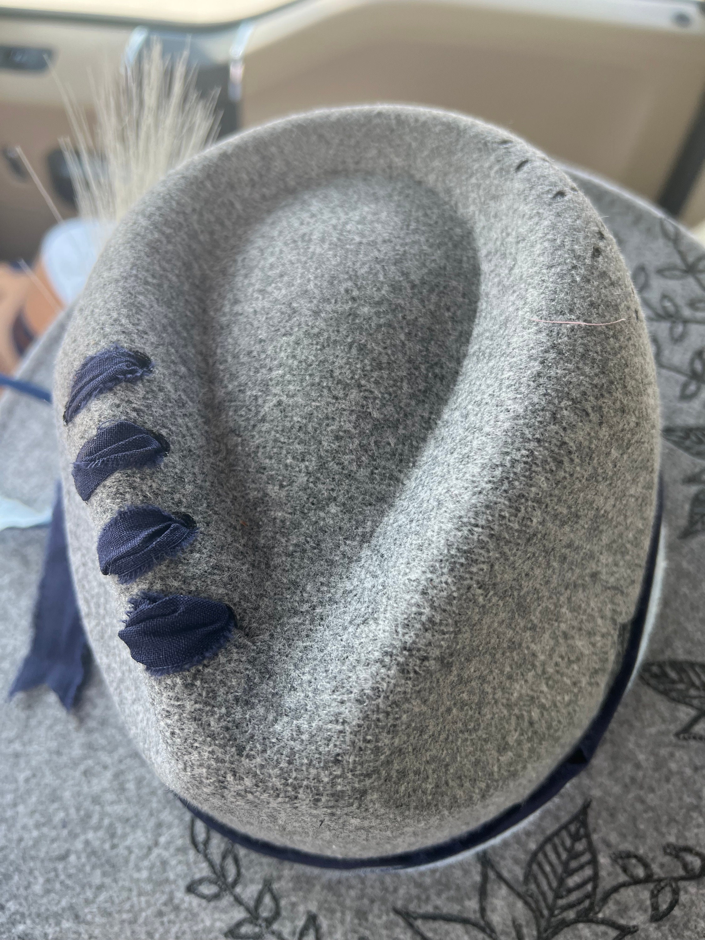 Gray Fedora With Hand Burned Mountain Design - Etsy display picture 1