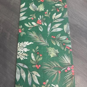 Holly Berry Paper Napkins: Holiday Decoupage Craft