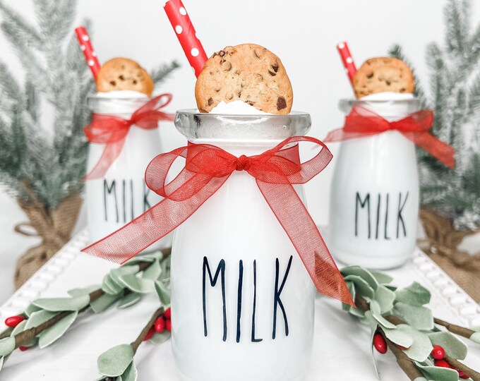 Faux Milk and Cookies, Milk Jug, Christmas Decor, Tiered Tray Decor
