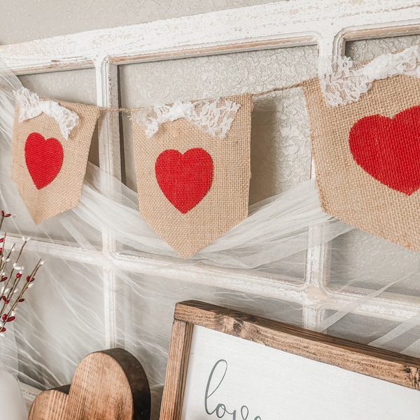 Valentines Burlap Banner