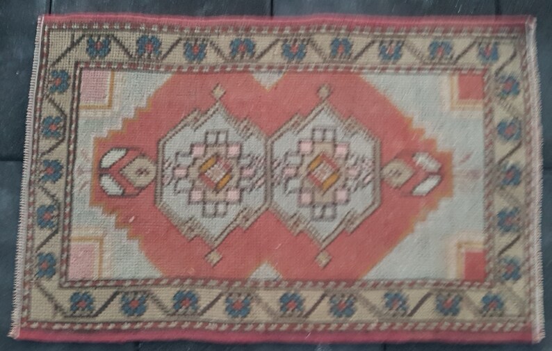 1.8\u00d72.9 ft Vintage oushak rugOushak vintage rug Kitchen decor rug Blue Turkish rug Anatolian rug Handwoven rug Hand made rug Oriental rug