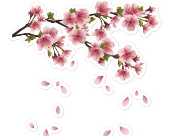 CHERRY BLOSSOM STICKER,  Sakura Blossoms Vinyl Laptop Decal, Aesthetic Printed Sticker for Planner, Binder, Phone Case, Tumbler