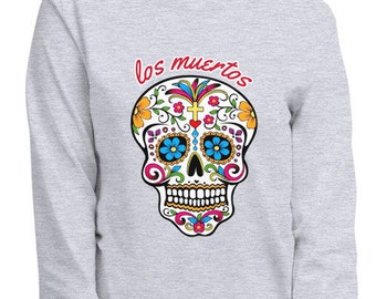 MEXICAN SUGAR SKULL Shirt, Day of the Dead Long Sleeve, Día de Muertos, Cinco de Mayo Unisex Shirts, Dia de los Muertos Skull, La Catrina