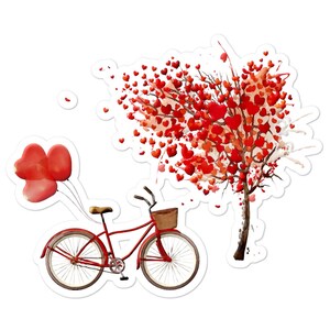 Sticker vinyle vintage pour ordinateur portable, arbre coeur, autocollant esthétique pour ordinateur, journal, cartable, cahier, mariage, bouteille d'eau, cartable, enfants, mur