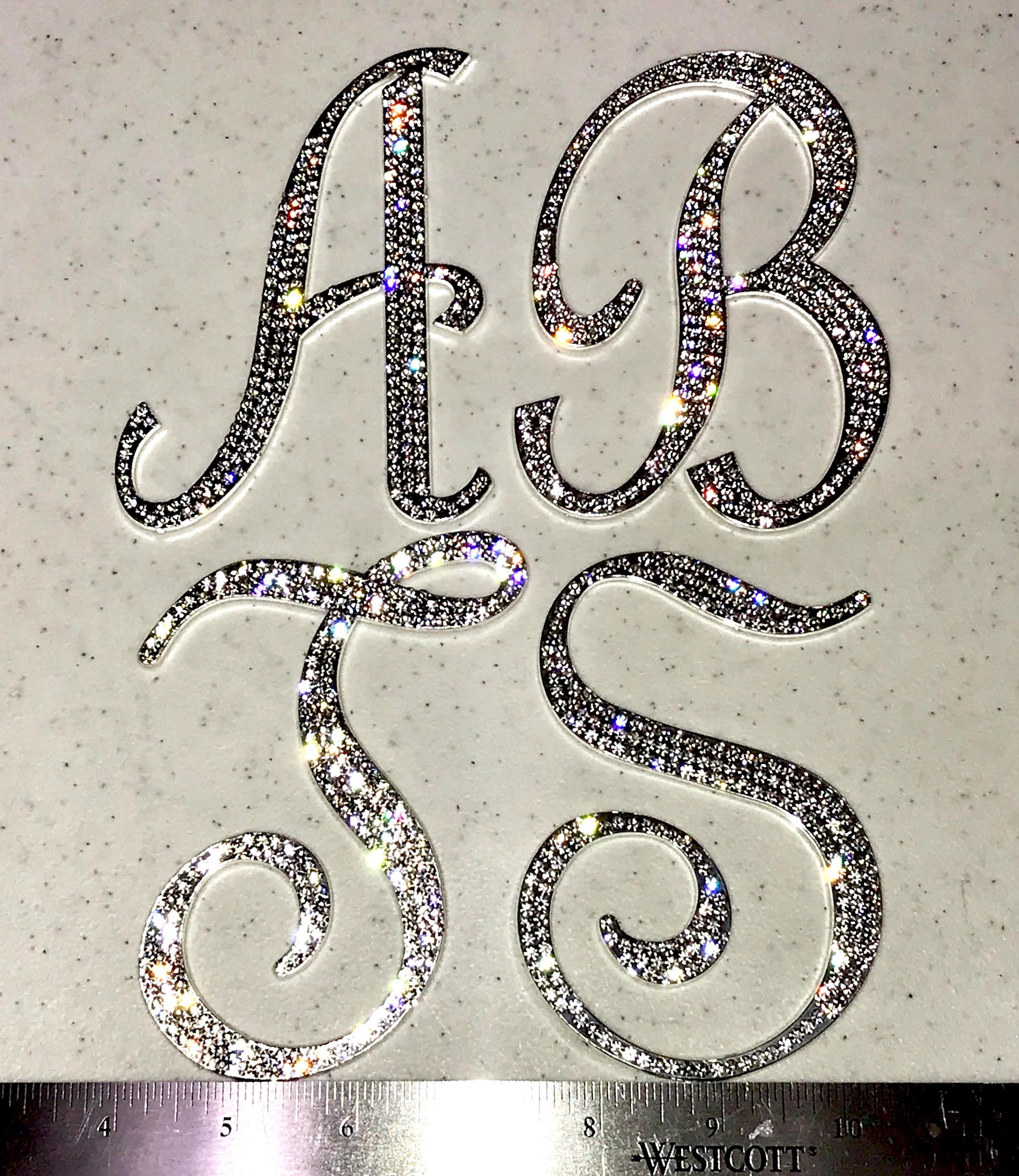 Silver Rhinestone Font Large SILVER & GOLD Rhinestone LETTERS, Rhinestone Embellishment ...