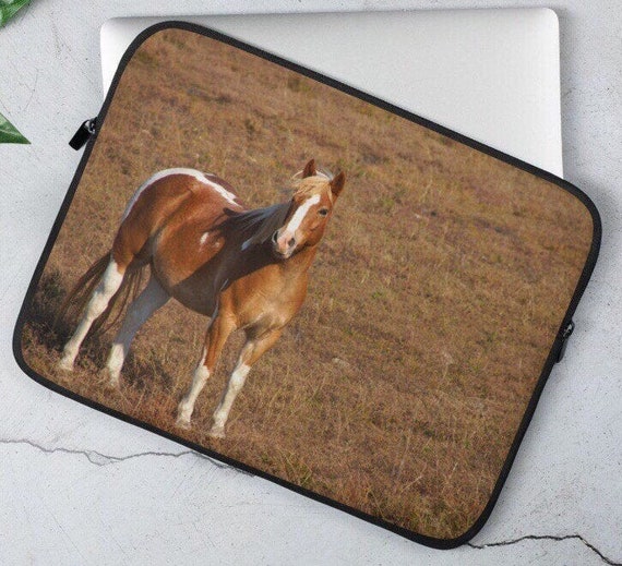 Horse Photo Laptop Sleeve 13 15, Equestrian Ranch Pro Fabric Laptop Sleeve,  iPad Air 4 Case, Neoprene Laptop Case, Dell Chromebook Case
