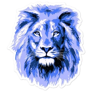 Sticker LION, Sticker Roi de la jungle sans bulles, Sticker vinyle grand chat sauvage pour ordinateur portable, Sticker esthétique chaton décoration pour téléphone