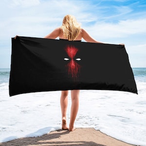 Serviette anti-héros, serviette originale à séchage rapide pour fan d'art, écharpe de plage rouge noir, cabanon d'été héros, jeté de plage de croisière pour garçons, serviette de piscine pour les vacances