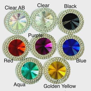 Mixed Acrylic Rounds Flat Back Cabochon Rhinestone Appliqué Button 20mm, DIY Wedding Resin Craft DIY Craft Scrapbooking Embellishment