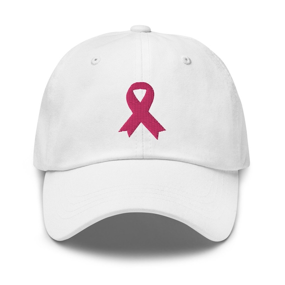 Cappellino Baseball Nastro Rosa Per Consapevolezza Cancro Al Seno: Cotone Nero Regolabile - 3