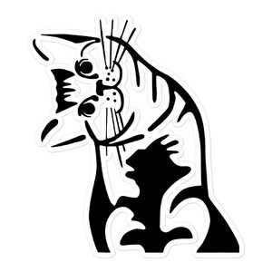 Adesivo de vinil para laptop com adesivo de gato curioso, adesivo sem bolhas para capa de celular, pasta para tablet com janela, skate de computador, festa