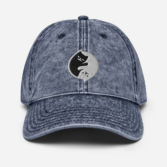 Ying Yang Cat Vintage Cotton Twill Cap