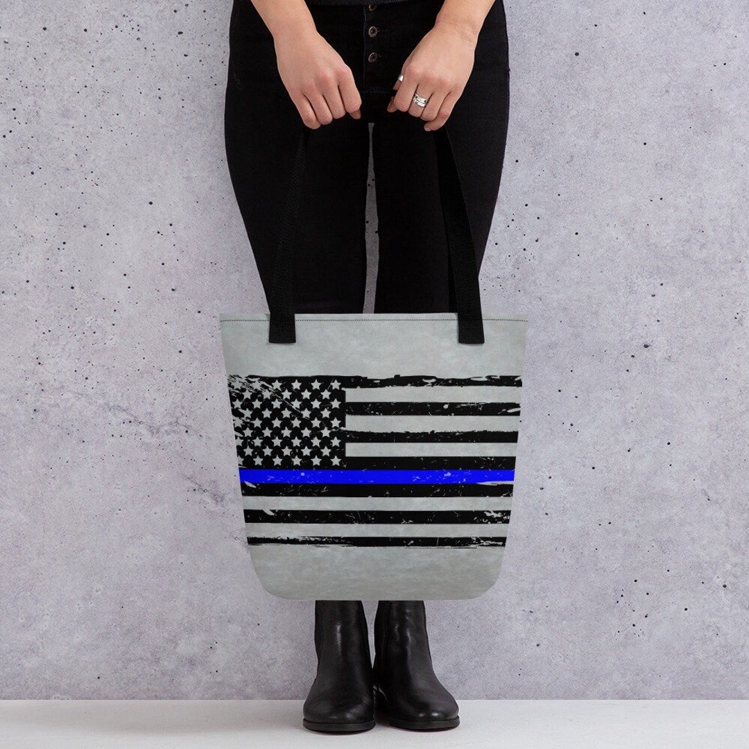 Blackout American Flag Tote Support Police Bag Blue Line Flag Carryall. Tote for Wife Teacher Office. Great Gift for Partner Coworker Etsy UK